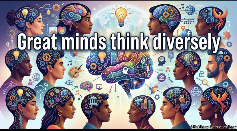 lifeskillsguy's tweet image. Not saying I’m one of these, but my stubbornness to never fold on my own perspective to fit a mold has made me who I am
#diversity #FreeThought 

Great minds think diversely