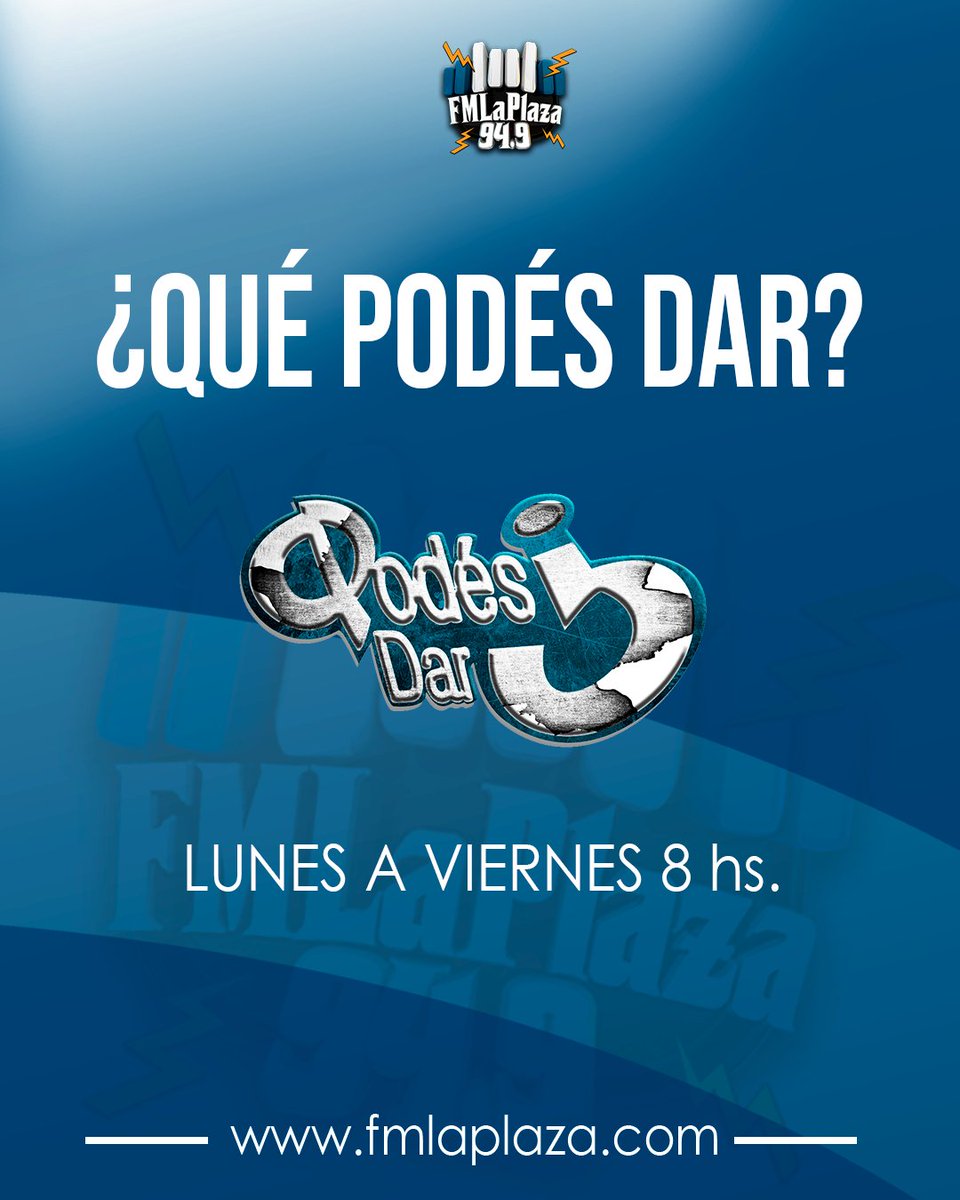 FmLaPlaza949's tweet photo. #QuePodesDar con @Tomaterito y @cecimilagro . Un chino radial en su 13° Temporada | Info posta + Altos decibeles sonoros y alguna pavada.
#NoSomosUnaRadioDeRock #Resistir https://t.co/9gtkoEbfZl