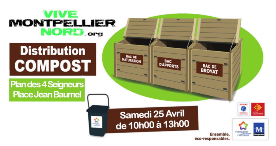 montpelliernord's tweet image. Ce samedi, c'est distrib de #compost sur 3 de nos 6 sites de compostage de quartier.
Venez avec vos contenant, constater que l'on peut donner une seconde vie à vos déchets.
@Montpellier3m  @montpellier_  @CompostonsAsso  @EcosecFr