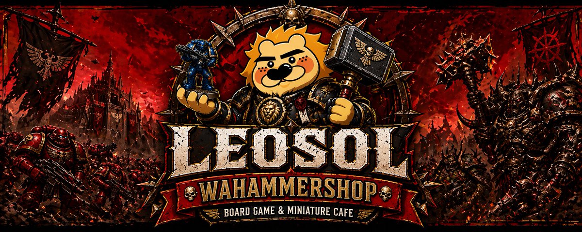 leosolWARHAMMER's tweet photo. 【5/2(土)】オープン✨

ウォーハンマー
取り扱い開始します🔥

🦁オープンキャンペン🦁
✔全品20%OFF
✔限定商品あり
✔ペイント体験OK

知らなかった世界に触れて、
めちゃくちゃ面白かったです

この楽しさをレオソルでも広げたいと思いました

初心者でも大丈夫安心してお越しください https://t.co/r9GKQ9Y2p3