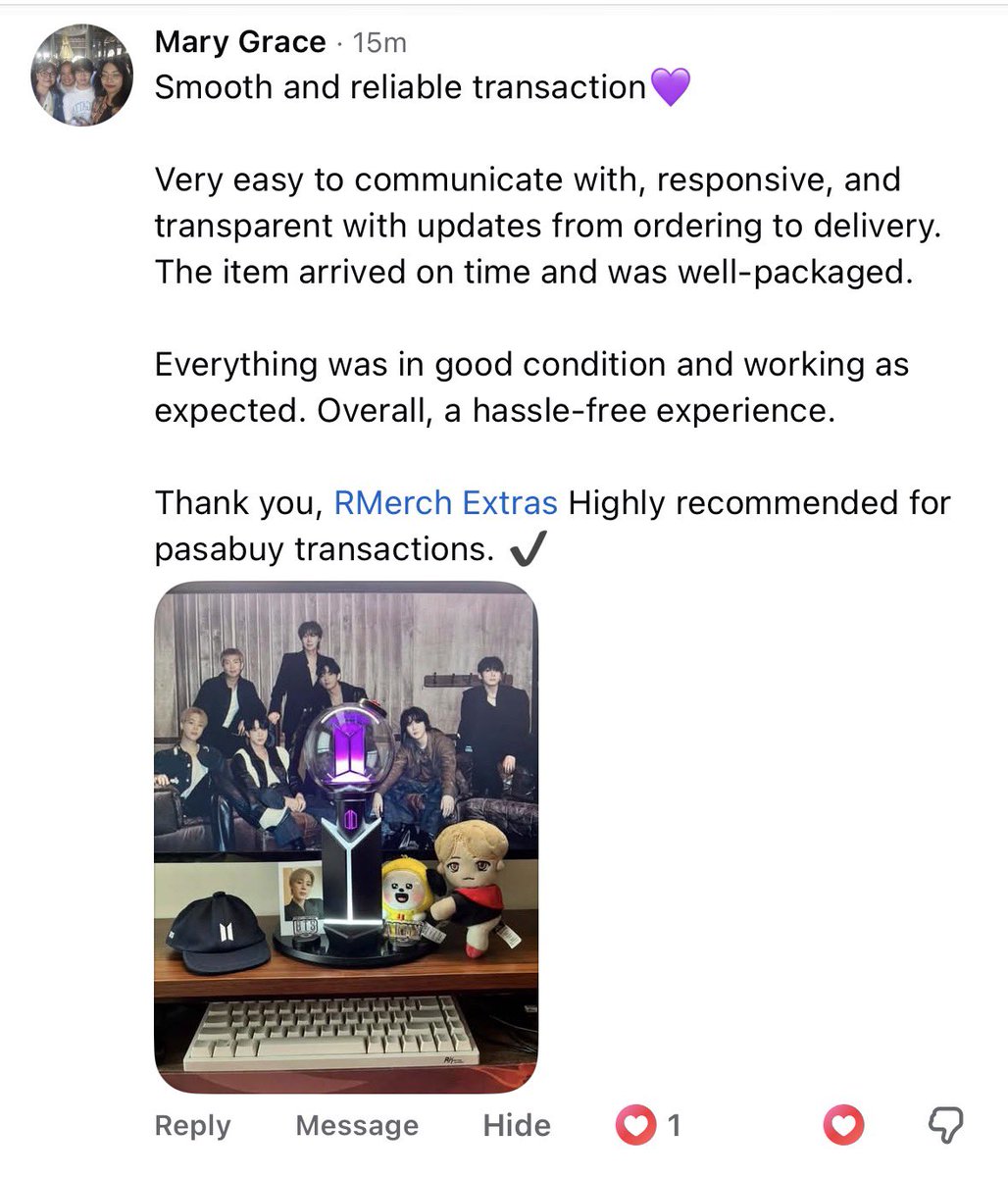 RMerchExtras's tweet photo. Thank you!💜 #RMFeedbacksBUDOL

https://t.co/BpAlWdvXpG… https://t.co/AfnTNmDiwJ