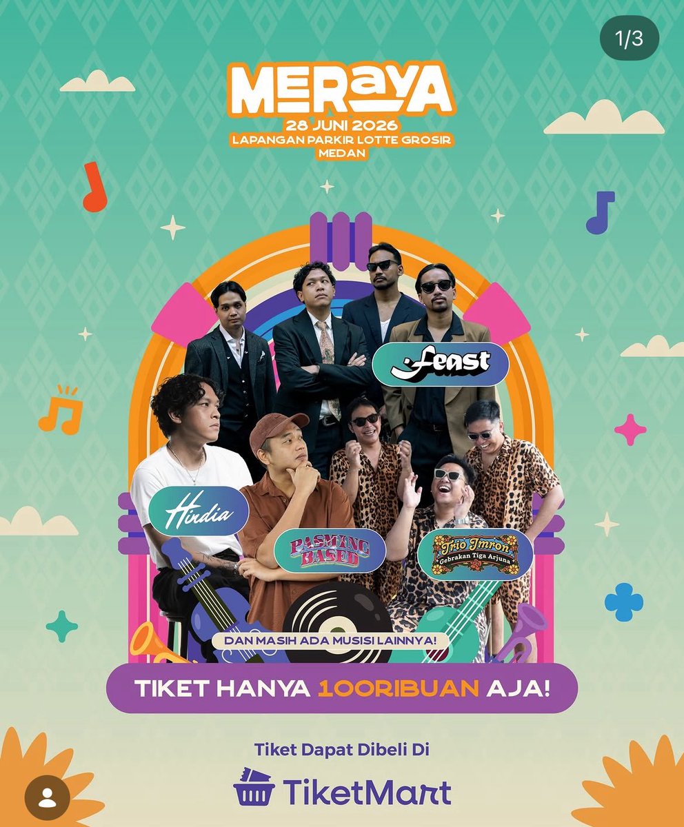 Wts Tiket MERAYA FEST MEDAN

2 Tiket VIP 450k 2 tiket
2 Tiket Festival 200k 2 tiket

Tiket ready ga banyak yaa
#medan