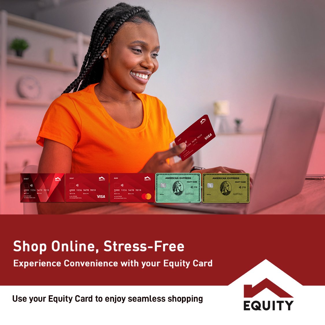 Kass_FMOfficial's tweet image. It’s shopping season, from flash deals to festive discounts; your Equity Debit or Prepaid Card makes online shopping stress-free with fast checkouts and secure payments for FREE. 

Get your Equity Card today from any Equity Branch. 

#EquityCards #EquityBank #OnlineShopping