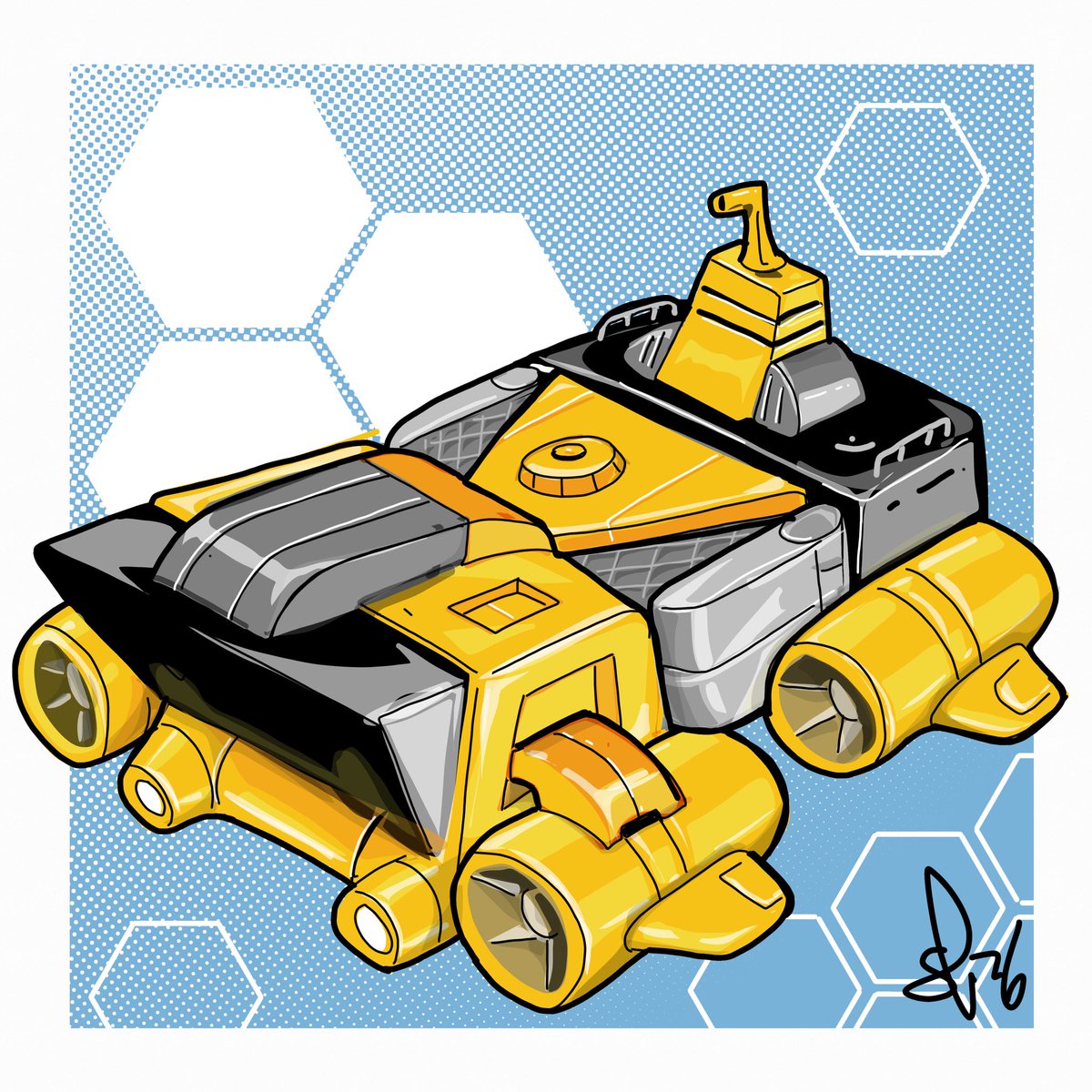 pittstop73's tweet image. #concept #dailydoodle #yellow #mecha