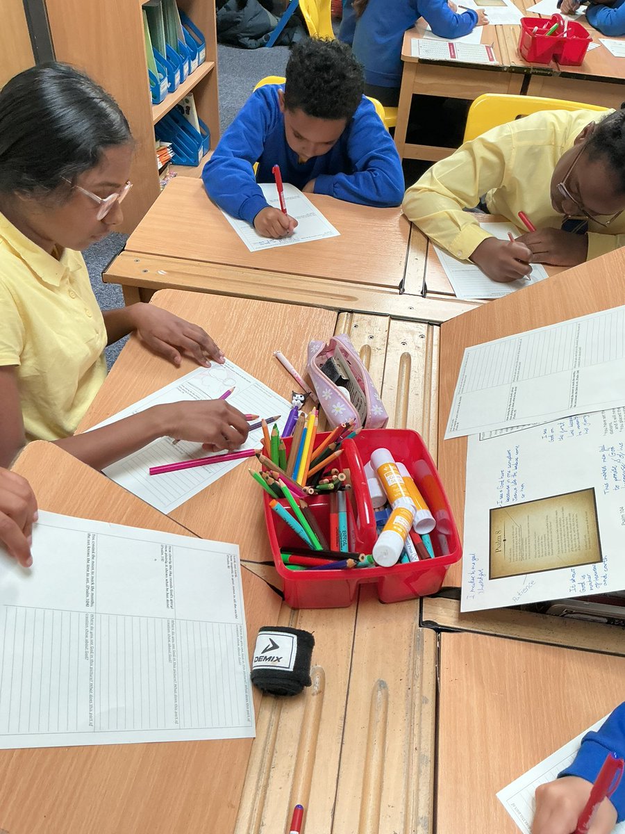 StMaryB17's tweet photo. #Y6 have begun their #BTK #stunningstart for this term’s theme: Stewardship! They have explored different Psalms that praise God’s creation and are creating their own Artwork to represent them. https://t.co/CVQWuLlc5o