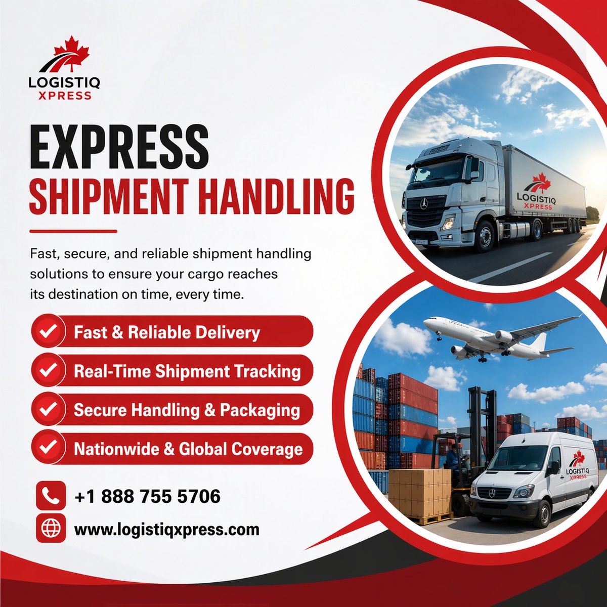 logistiq_xpress's tweet image. On-time, every time! 🚚📦 Logistiq Xpress offers Fast Delivery, Real-Time Tracking &amp;amp; Global Coverage for all your shipment needs!

📞 +1 888 755 5706
🌐 logistiqxpress.com

#Logistics #ExpressShipping #GlobalCoverage