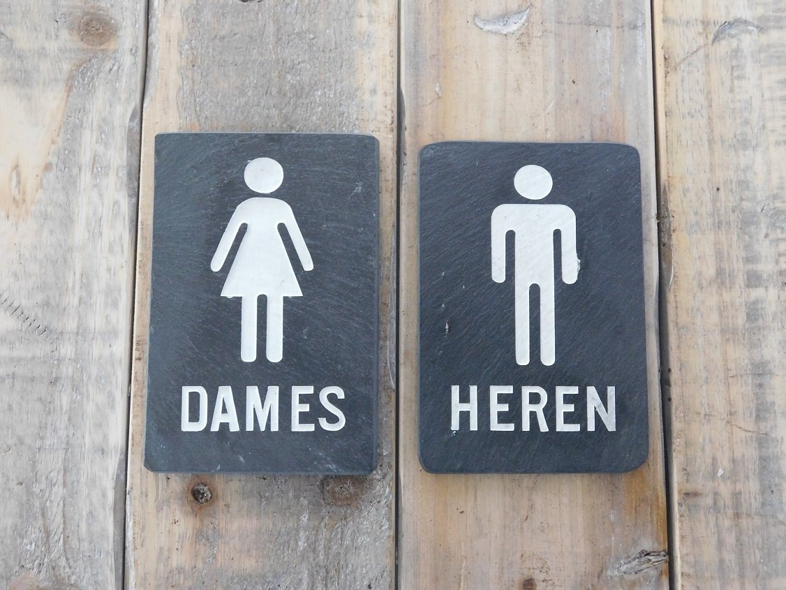 Dames en Heren
신사 숙녀 여러분 할때 쓰이는 바로 그 단어입니다. 

네덜란드에 온지 얼마 안되었을때 맥주마시던 바 지하 화장실에 갔다가 Dames, Heren 글자만 있어서 누가 화장실 안에서 나올때까지 기다린적이 있다죠ㅎㅎ