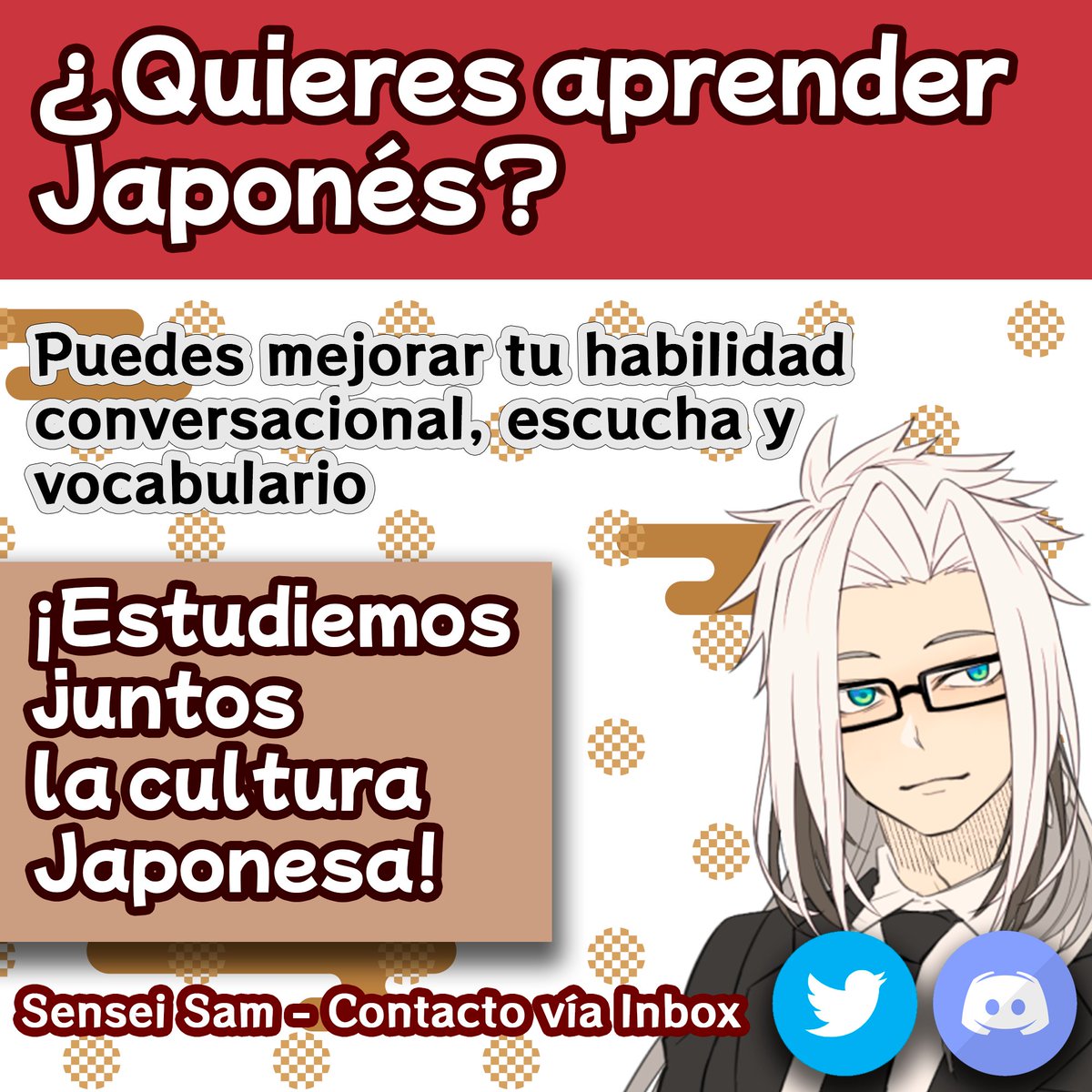 samdreint's tweet photo. Aprovechando el revuelo de estos días, quiero presentarme. Hola soy Samsensei de Venezuela 🇻🇪♥️🇯🇵
Soy vtuber sensei de japones y doy clases de Japónes desde cero. Quiero poder enseñar a todos  y ser un puente entre la comunidad hispana y japonesa! 🇻🇪♥️🇯🇵
よろしくお願いします https://t.co/URGZmGJ9Kv