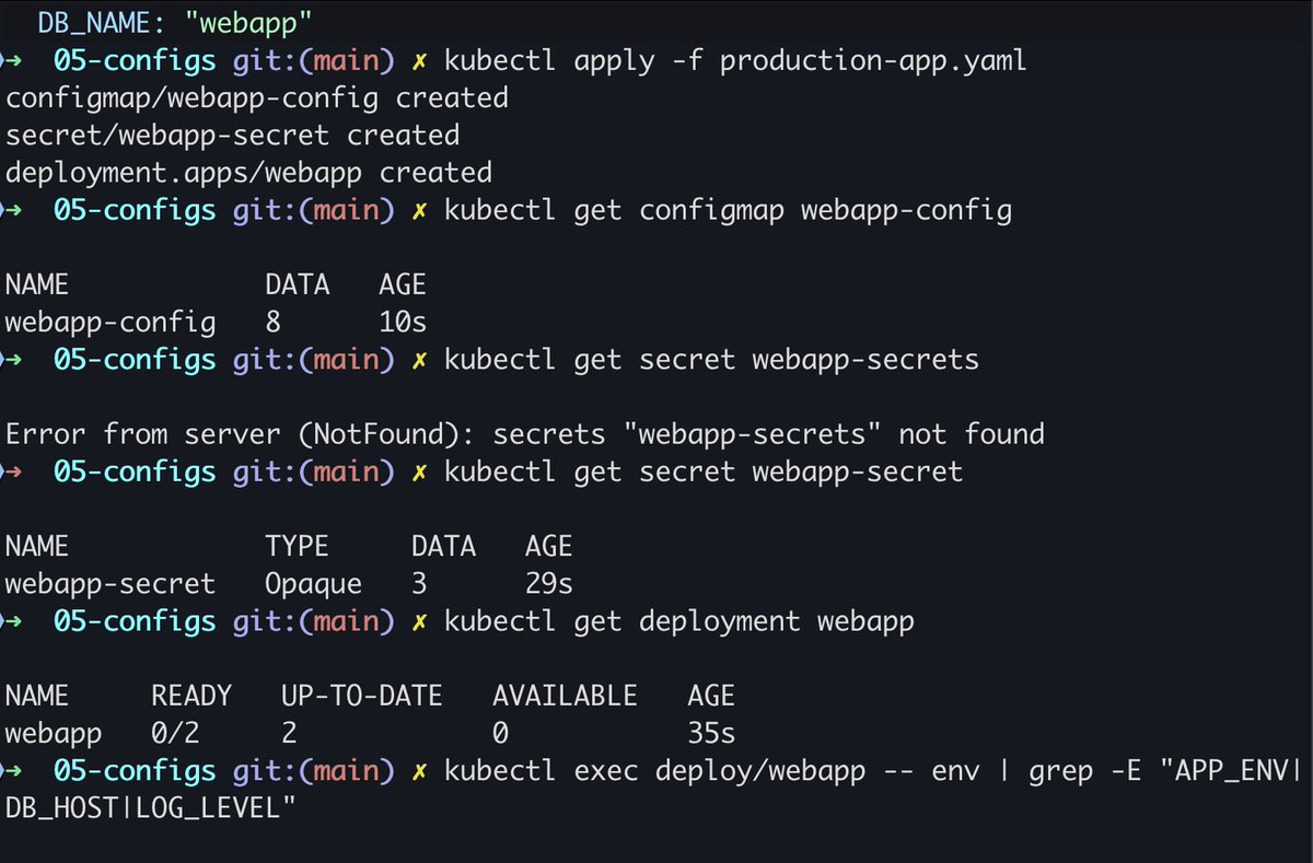 Prashant_wzt's tweet image. Worked with ConfigMaps &amp;amp; Secrets in Kubernetes 

Separated config from code, injected env vars &amp;amp; mounted files, handled sensitive data via Secrets.

Learning how real systems manage config securely.

#Kubernetes #DevOps #Cloud #Security #Containers #Infrastructure