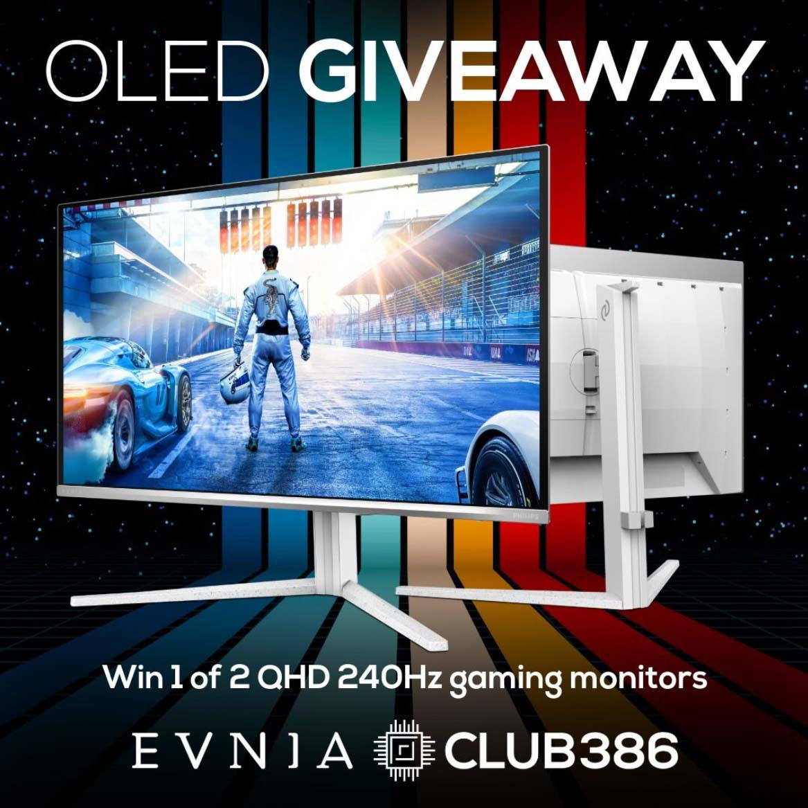 theclub386's tweet image. 🖥️ OLED MONITOR GIVEAWAY 🎮

We have TWO awesome 27in Philips Evnia QD-OLED gaming displays for the taking, with inky blacks, fast response times, and superb colours.

Be in it to win it👇
club386.com/philips-evnia-…

UK and EU #competition ends 30/04, 23:59 BST. ⏲️

@evniaglobal