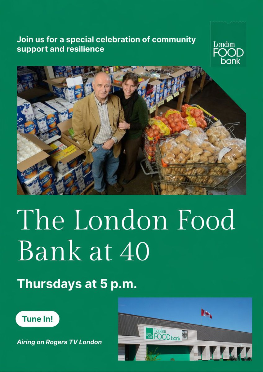 GlenPearson's tweet image. “On this week’s episode of “The London Food Bank @ 40,” we talk to staff members Mike Bloxam (fresh food coordinator) and Josh Chadwick (general manager) about their long-term tenure with the food bank.”  Tune in to Rogers TV London at 5p.m. today.
#LdnOnt