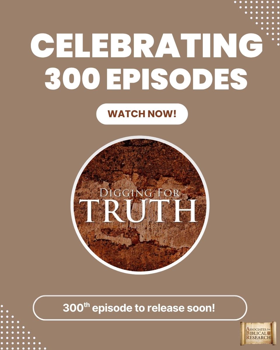 DigTheBible's tweet photo. Associates for Biblical Research recently celebrated a huge accomplishment! After more than eight years of Digging for Truth, the 300th episode was recorded! This episode has not been released yet, but in the mean time, head over to our YouTube channel to catch up on DFT episodes https://t.co/5byM0buZwC