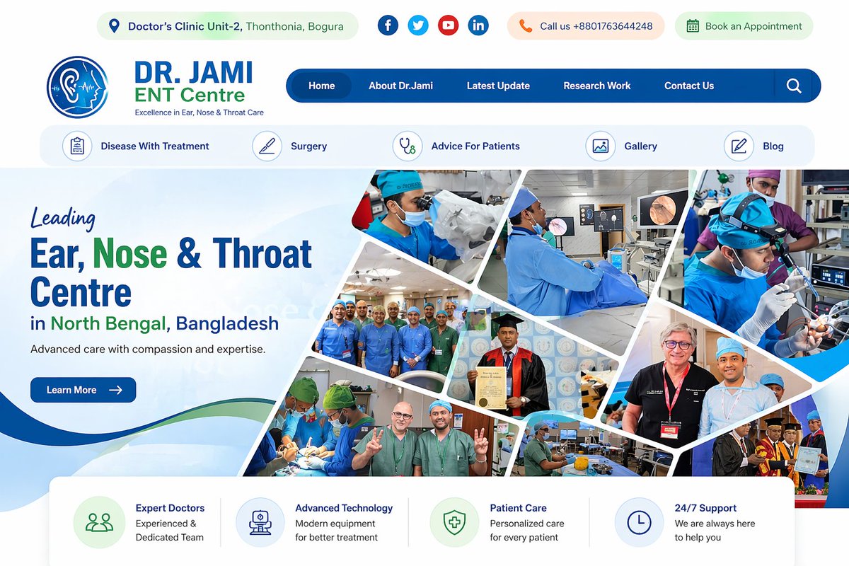 BestENTDoctor's tweet photo. 📷 Welcome to Our Website https://t.co/36v8J4y0aM
বগুড়ার স্বনামধন্য নাক-কান-গলা বিশেষজ্ঞ ��খন আপনার সেবায়।
সহযোগী অধ্যাপক
ডাঃ আহমদ আবদুল্লাহ জামি
নাক-কান-গলা (ENT) বিশেষজ্ঞ ও হেড-নেক সার্জন

আজই যোগাযোগ করুন এবং আপনার সুস্থ জীবনের পথে এক ধাপ এগিয়ে যান।
#entdoctor#bestentdoctor https://t.co/oVyaqKFpw7