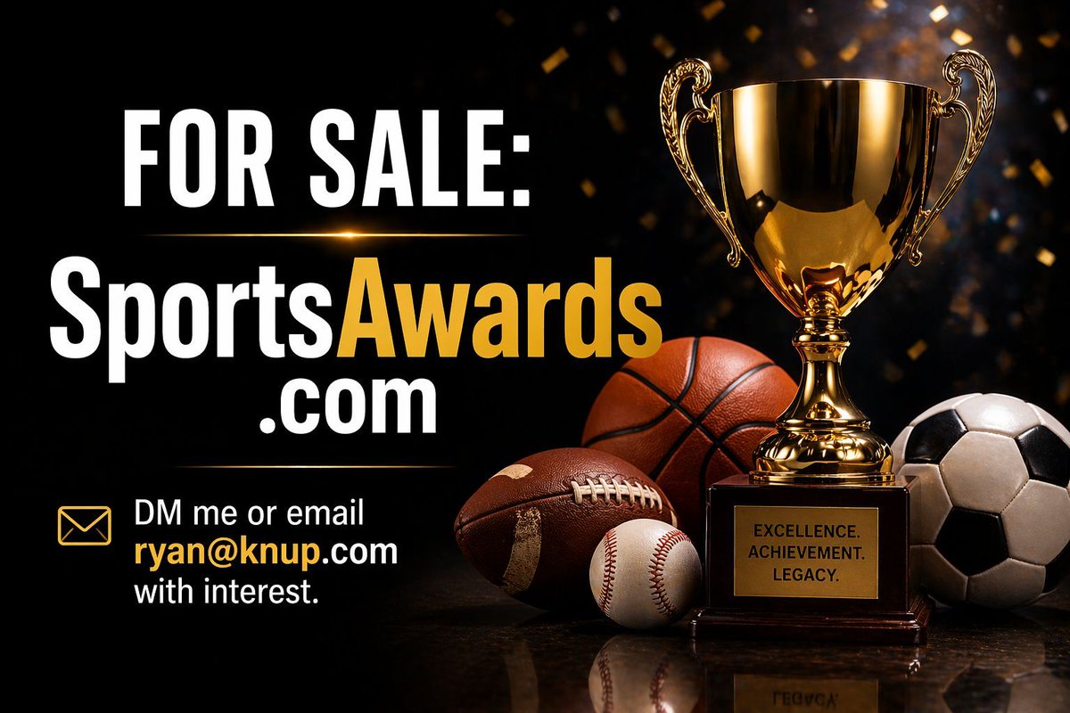 FOR SALE: SportsAwards (.com)

DM me or email ryan@knup (.com) with interest.