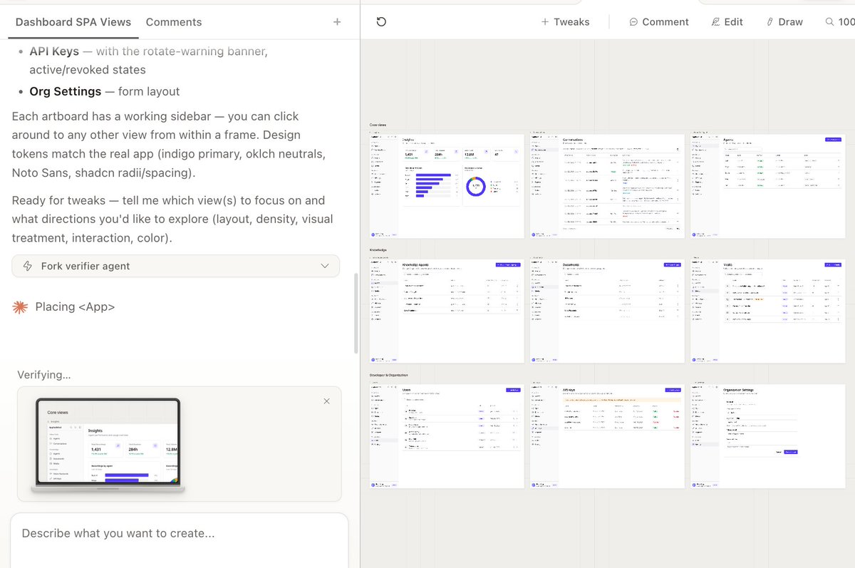 danilogasques's tweet image. All I want with @figma was to have a consistent design system a non-developer can chime in, tweak, and make it consistent across views. But they made it so hard to collaborate with any agent.

@claudeai #Design nailed the pain point.

Thanks to @vitorialima_42 for pointing this