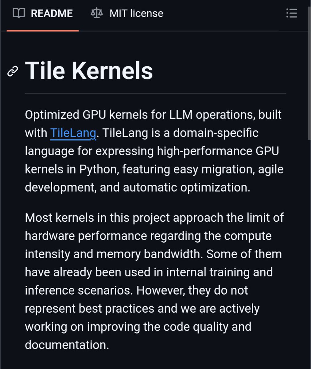 New open-source DeepSeek repository: Tile Kernels with optimized ...