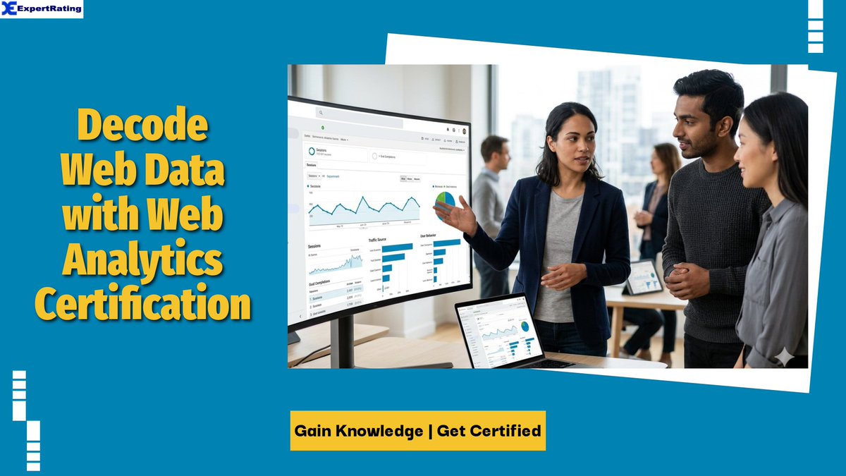 ExpertRatingSo1's tweet image. Unlock the power of web data to improve website performance and marketing results. Learn analytics tools, metrics, conversion tracking, and user behavior insights — even if you’re just starting out. #WebAnalytics #DataSkills #LearnOnline #ExpertRating 

expertrating.com/certifications…