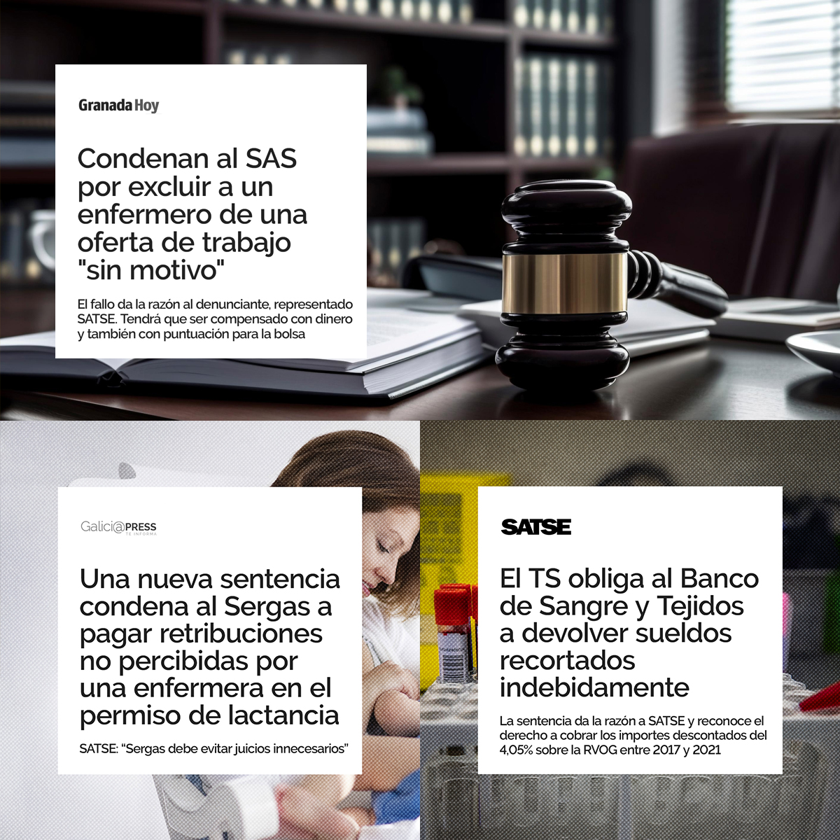 Conseguimos nuevas victorias en los tribunales para mejorar las condiciones laborales y profesionales de enfermeras y fisioterapeutas 👇

#Enfermería #Fisioterapia