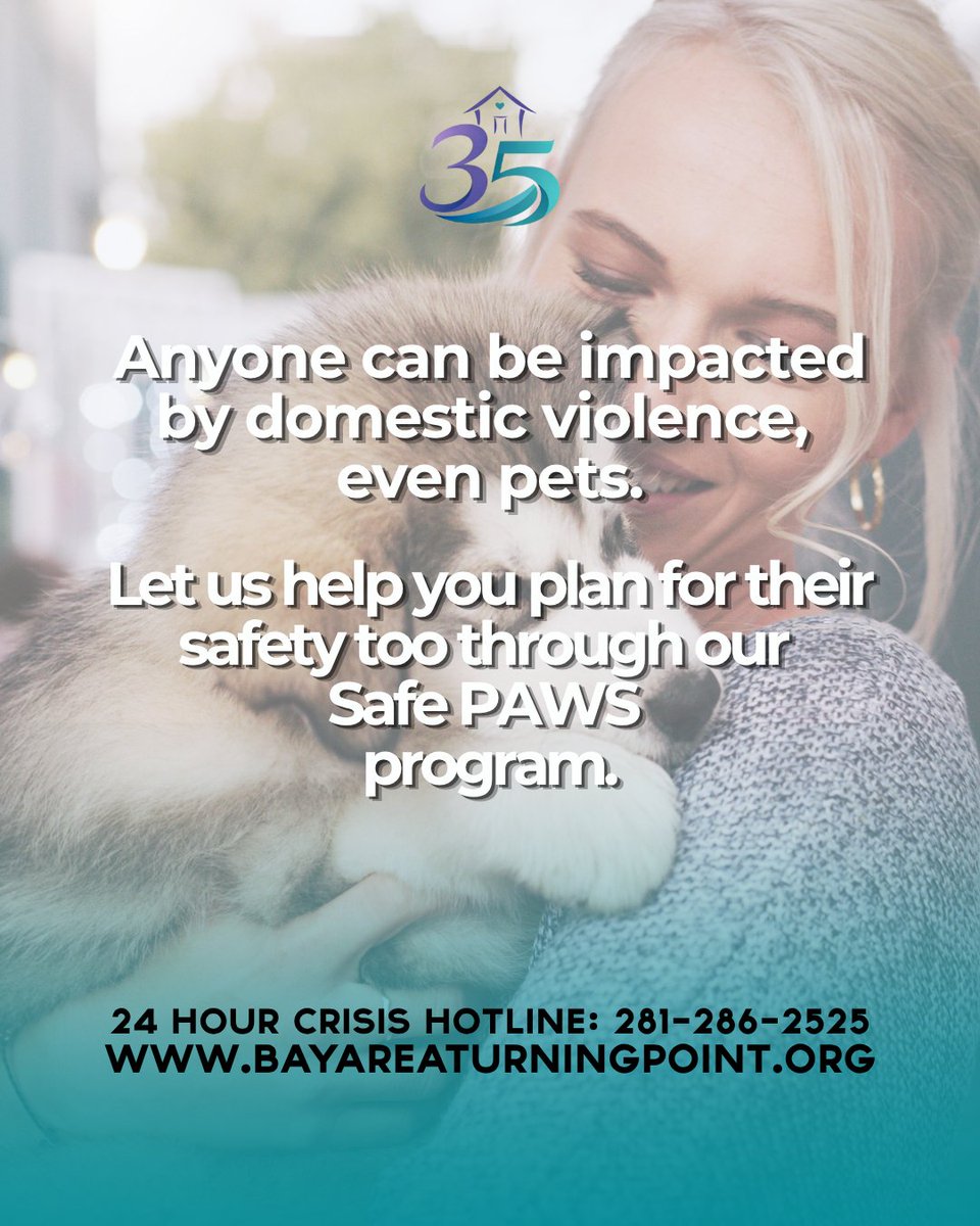 batp_texas's tweet image. 91% of survivors say pets impact their decision to seek shelter. Pets provide emotional support, but abusers may use them for control. Let us help you protect your pet too with our Safe PAWS program. Call our 24 Hour Crisis Hotline at 281-286-2525. 

#SafePAWS #PetSafety