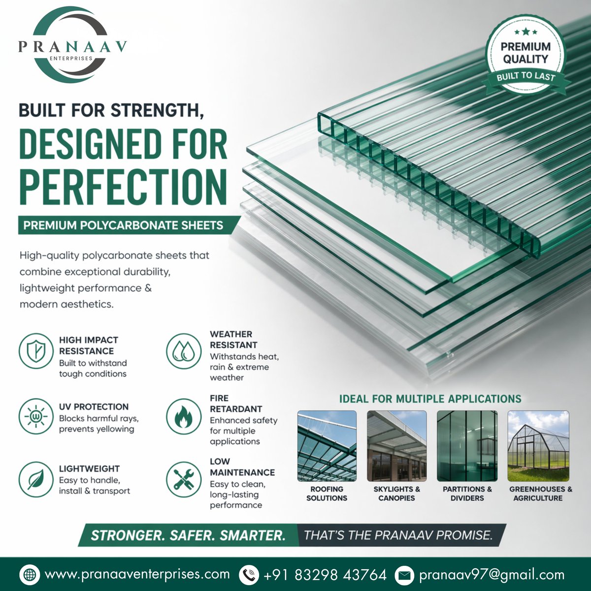 Pranaav25's tweet image. Built for strength. Designed for perfection.
Premium polycarbonate sheets by Pranaav Enterprises offer durability, UV protection, weather resistance &amp;amp; lightweight performance—perfect for roofing, skylights, and more.
#Polycarbonate #Construction #Architecture #BuildingMaterials