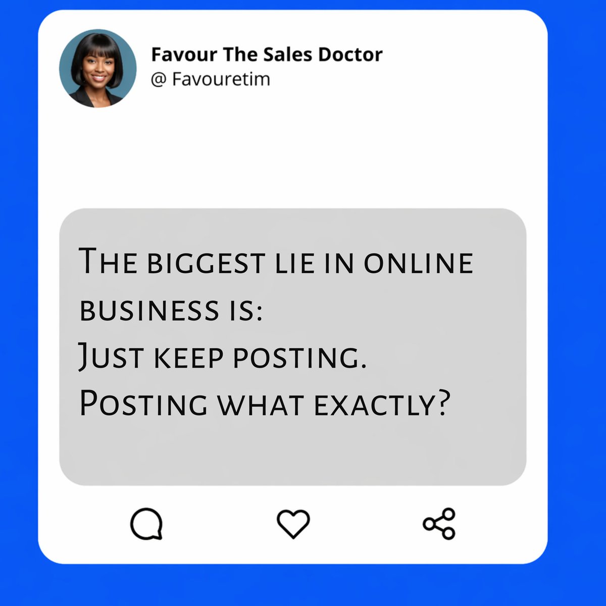 MarketingPadi's tweet image. if your content is:
not solving a specific problem,
speaking to a clear buyer,
 guiding people to take action,
then you’re not building a business… you’re just updating a timeline.

Visibility without direction is noise.

#onlinesales 
#favouretimjoy
#favourthesalesdoctor