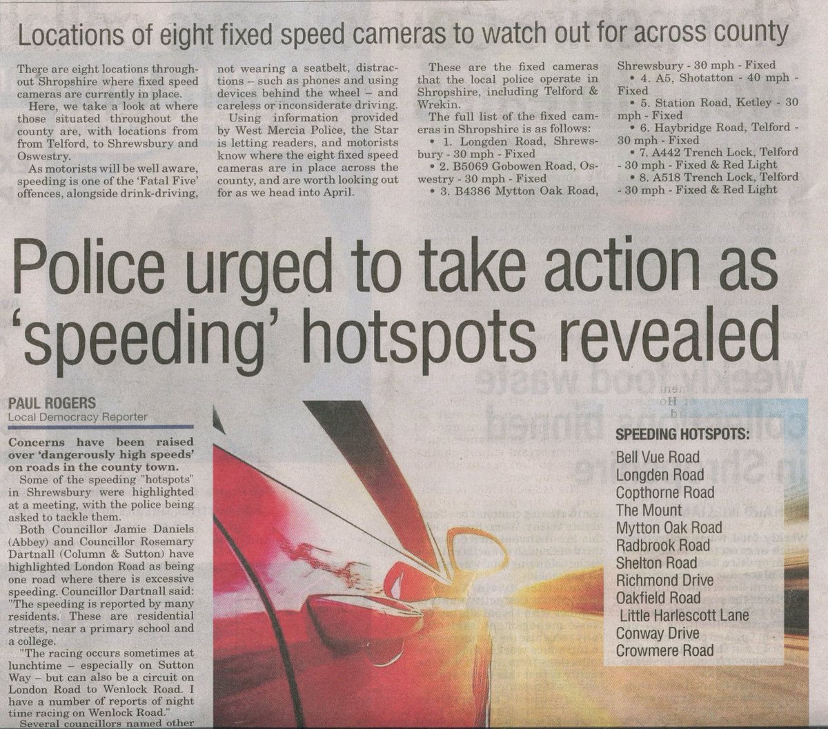 esswhywon's tweet photo. Locations of eight fixed speed cameras to watch out for across #Shropshire. @shrewsburycops @WMerciaPolice urged to take action as “speeding” hotspots revealed https://t.co/FKKE0XIPeS