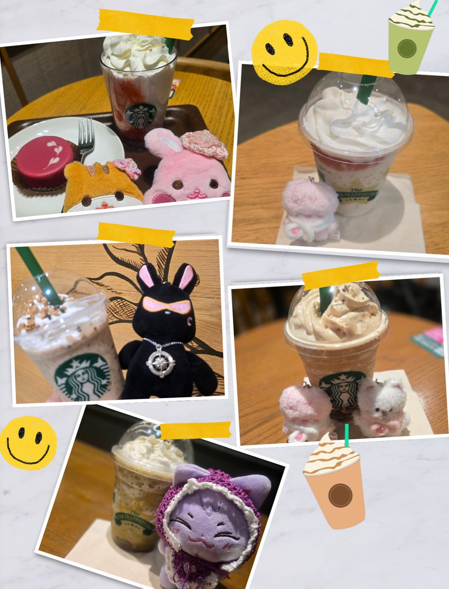 やっと
復刻✨THE フラペチーノ 
5種類コンプできたー😃