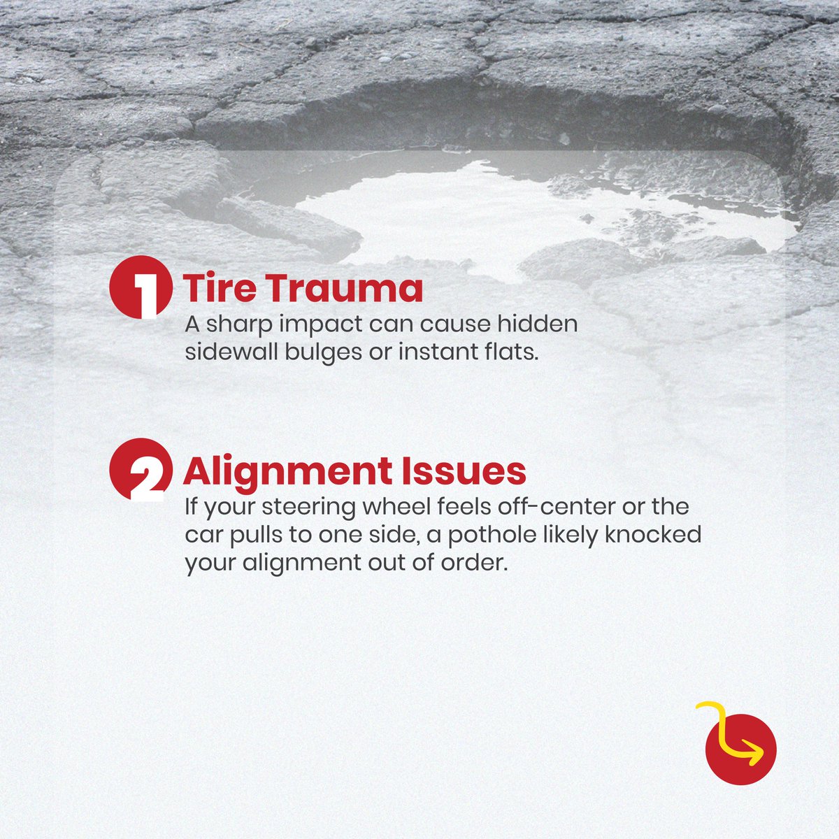 yuasatrading's tweet image. Potholes may look small, but they can cost you big!💸
Tire damage, bad suspension, poor alignment, one hit is enough.
Slow down on rough roads &amp;amp; protect your car. 💪🏾
#RoadSafetyUg #CarCare #DriveSmart #YuasaLtdUg