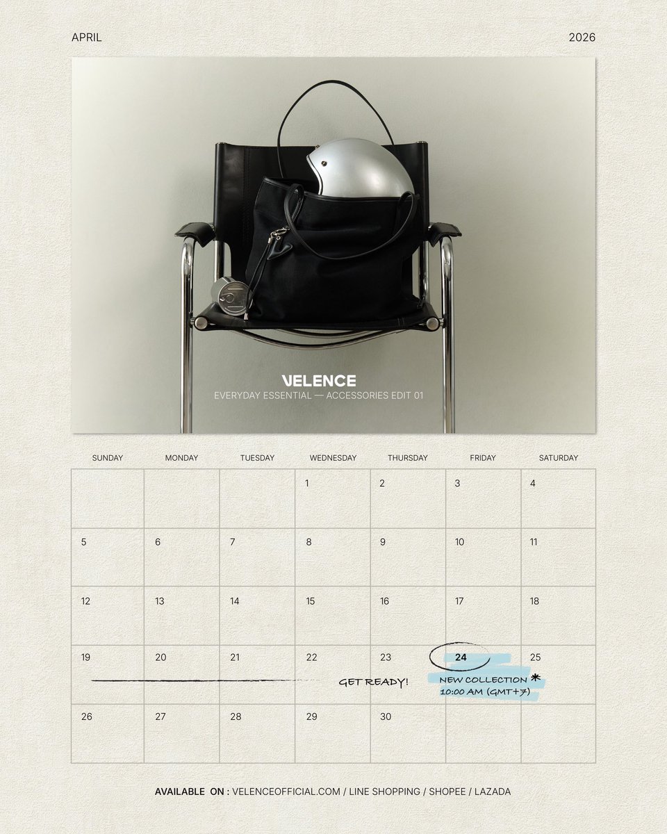 It’s almost time 🤍 Set your reminder!

VELENCE Everyday Essential — Accessories Edit 01

Your new everyday favorites arrive tomorrow, simple, refined, and made to wear on repeat.

🗓️ 10:00 AM (GMT+7)
🛒 Available on all channels

#VELENCE #VelenceRedefined #VLEverydayEssential