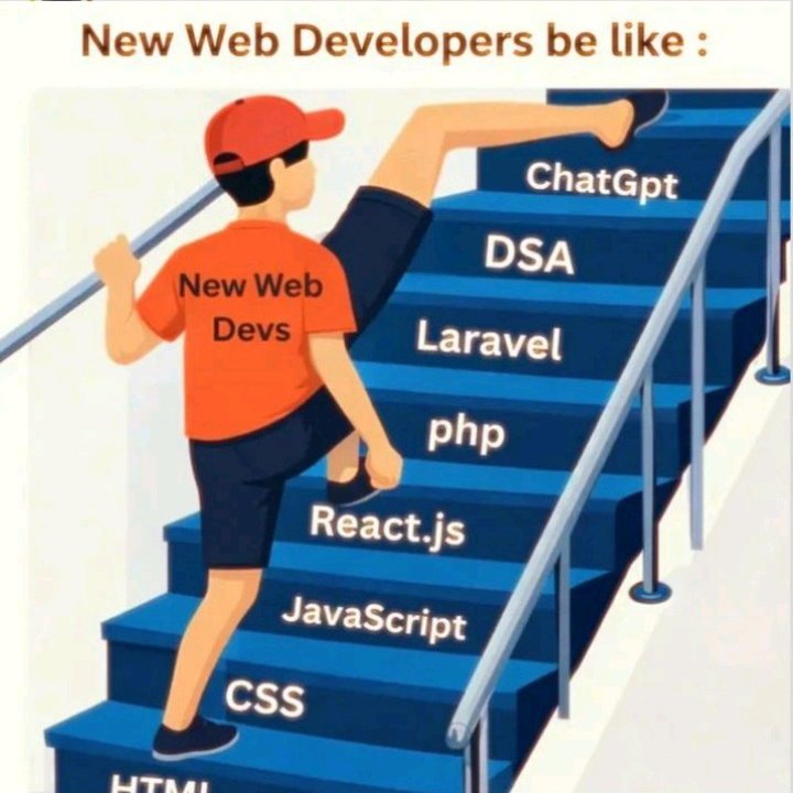 DhakshithaReddy's tweet image. New devs trying to skip steps be like 

Jumping straight to ChatGPT, DSA &amp;amp; frameworks…
while ignoring HTML, CSS &amp;amp; JavaScript basics 

Strong foundations = real growth

Follow @DhakshithaReddy for more valuable content 

#WebDevelopment #Coding #Developers #LearnToCode