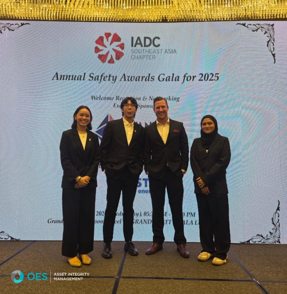 OESGroup's tweet photo. OES was proud to attend the IADC Safety Awards 2025, held on April 1st at the Grand Hyatt Kuala Lumpur.
Representing OES at this prestigious industry event were Adam Gibson, Managing Director – APAC, and Gulam Yusuf, Business Development Manager, joining industry peers to - https://t.co/AjJiUQV9bQ