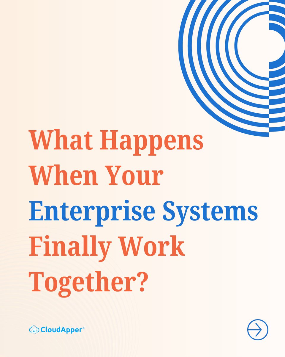 CloudApperAI's tweet photo. When your systems actually work together, work just feels easier.

CloudApper iPaaS connects your entire enterprise tech stack so teams don’t have to chase updates.

Learn more 👇 https://t.co/HHEfoUIlqo