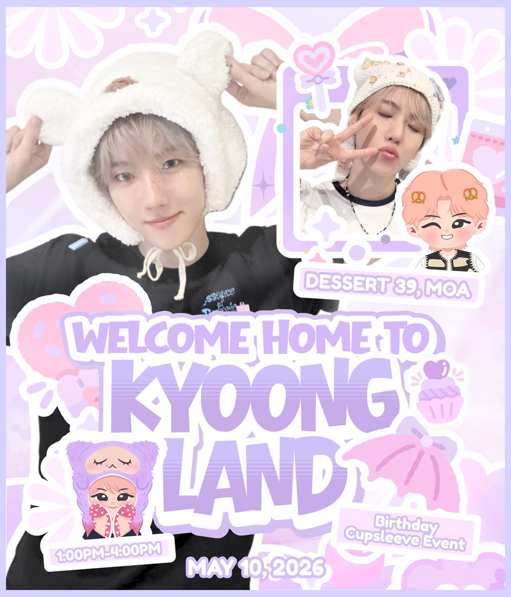 This time, we’re finally going home to him.   

Welcome to Kyoongland ˚˖𓍢ִ໋🔮✧
📍 Dessert 39, SM Mall of Asia
📅 May 10, 2026

Registration opens on April 25, 2026, limited slots only! Come home to Kyoongland and celebrate the love we share for Baekhyun. 💜