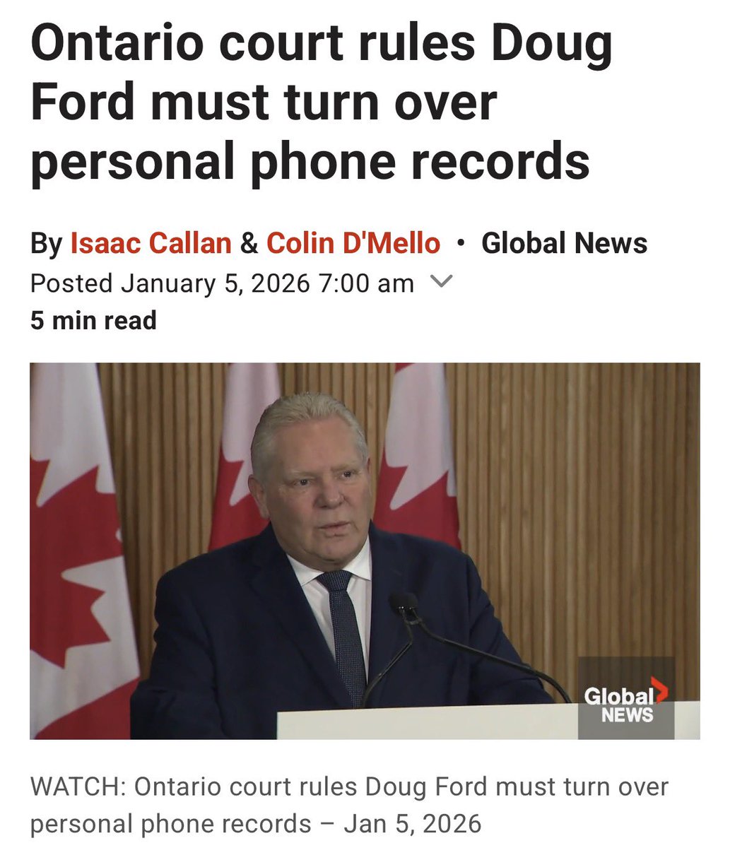 Ford was told he couldn’t conduct government business on his personal phone. He did it anyways.

A court ordered he release his cell phone records. He refused.

Today, the Ontario Government will vote to allow Ford to delete those records, retroactively.

This is authoritarian.