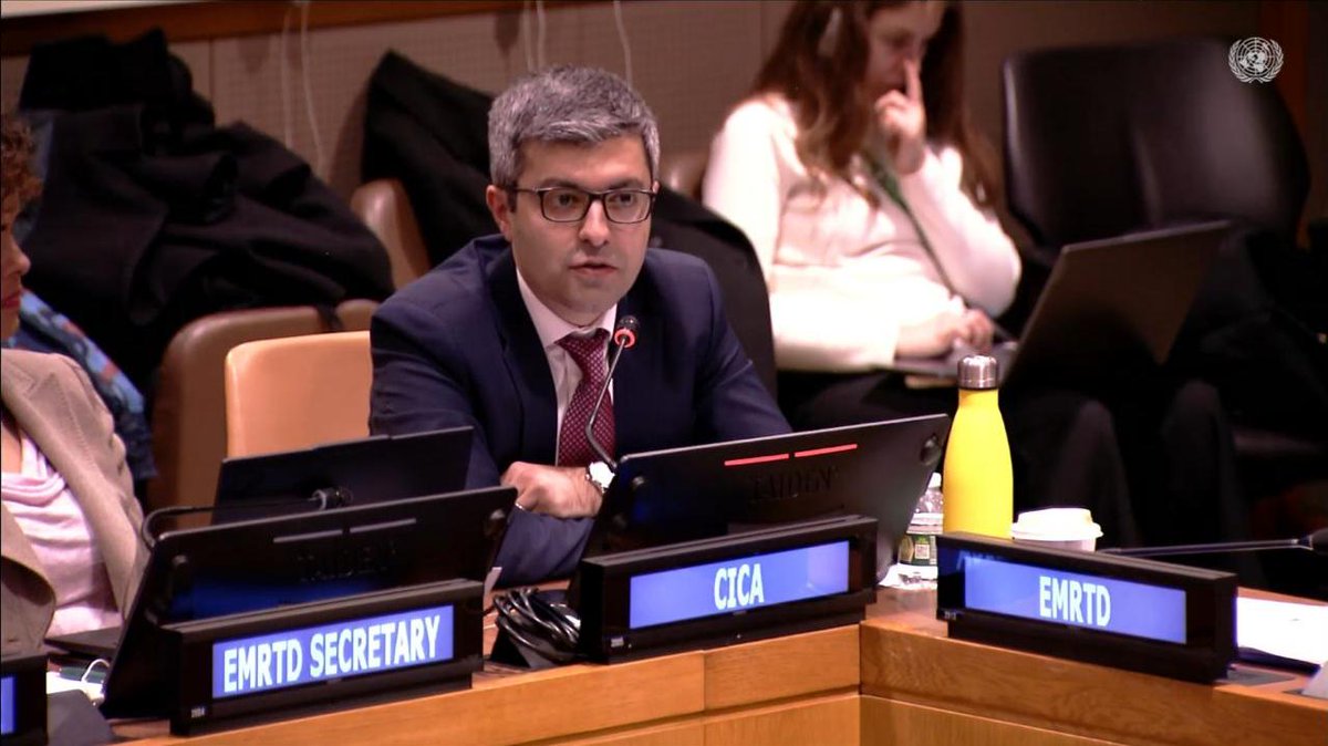 CicaSecretariat's tweet photo. #CICA #AzChairmanship joins the discussions on advancing #multilateralism during the 13th session of the Expert Mechanism on the Right to Development at @UN HQ in #NewYork on 21-23 April 2026.

During the discussion on “The role of regional mechanisms in realizing the right to development”, #AzChairmanship @AzerbaijanMFA highlighted #CICA_CBMs supporting regional development & vital role of regional mechanisms as partners in implementing development policies through sustained international cooperation.