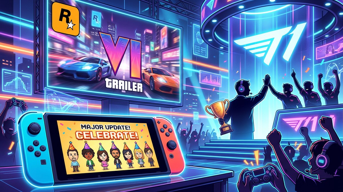 xy_gu's tweet image. Gaming vibes on fire! 🚀 Nintendo's Ver. 1.0.1 update for Tomodachi Collection: Wakuwaku Life fixed bugs &amp;amp; scored 21k+ likes—fans are thrilled! GTA 6 trailer hype building, and Easyhoon joins T1 as LoL coach. What's your top pick this week? Let's chat! 🎮✨ #GamingInsights