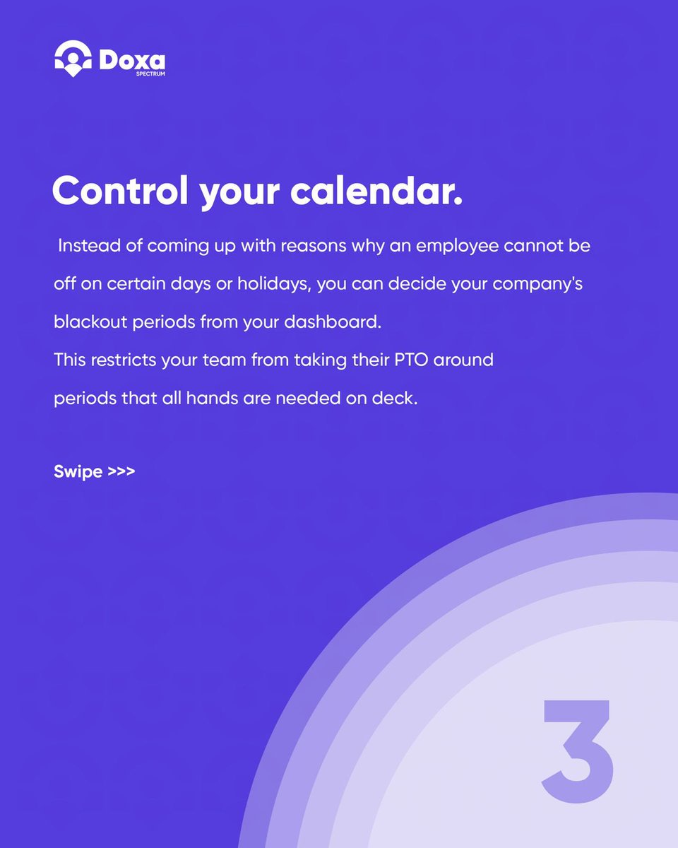 DoxaSpectrum's tweet photo. All of this and more can be done on your Doxa Spectrum account.
You get to see everyone on leave at a glance on your dashboard and avoid mistakes like approving leaves when all hands should be on deck.👍 https://t.co/JU8bK57Fe2