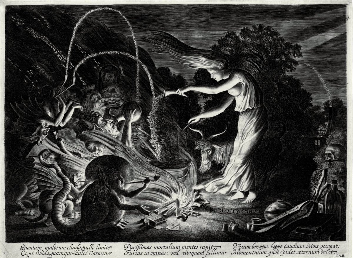 pittipedia's tweet image. #Etching: 'The Sorceress (Hollstein 152)' by Jan van de Velde II (1626)
