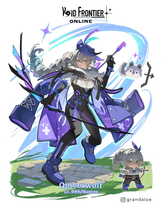 I drew Silver Wolf as a Hunter class in an MMO! #HonkaiStarRail #SilverWolfLV999 #SilverLeveling