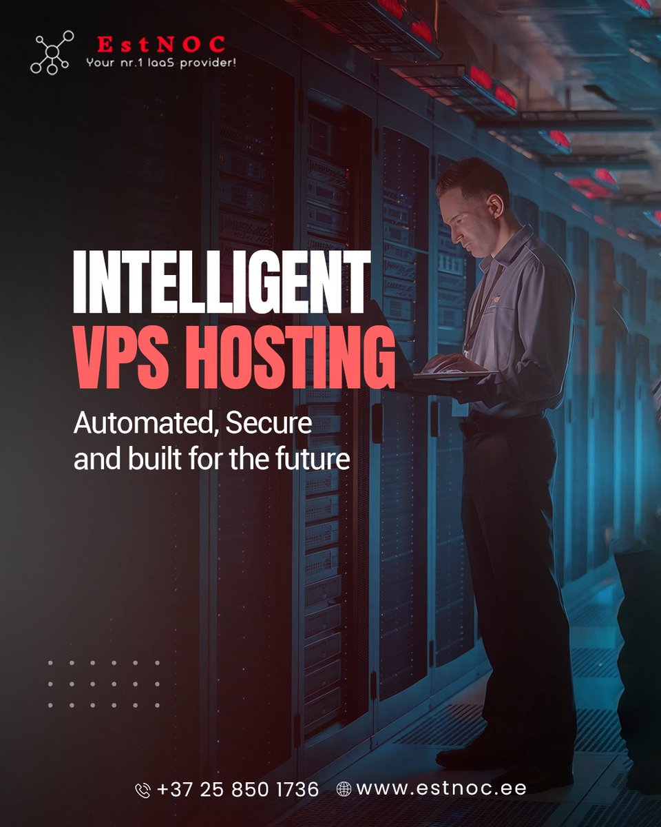 estnoc1's tweet image. Experience intelligent VPS hosting with ESTNOC automated, secure, and engineered for the future. 🚀 Scale your business with high performance, reliability, and control.

Visit now :- estnoc.ee
.
.
#estnoc #VPSHosting #cloudsolutions #SecureHosting #webhosting