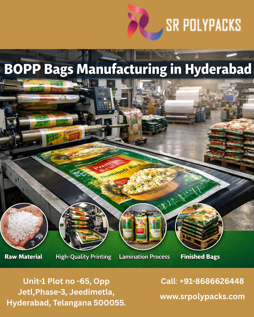 srpolypacks's tweet image. Looking for durable, high-quality packaging solutions?
Our BOPP Laminated Bags are designed to deliver strength, branding &amp;amp; performance for your business.
🌐 srpolypacks.com
📞 +91 8686626448
#BOPPBags #PPWovenBags #PackagingSolutions #HyderabadManufacturing