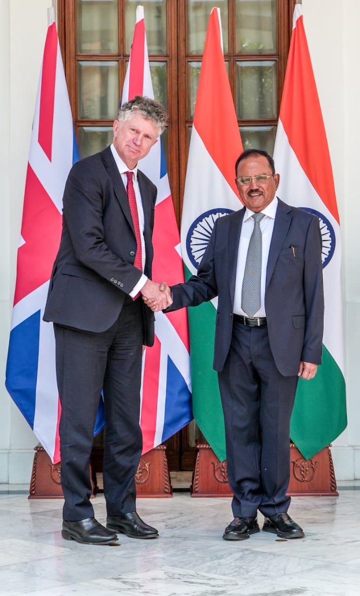 sidhant's tweet image. UK NSA Jonathan Powell in Delhi, meets EAM Dr S Jaishankar, NSA Ajit Doval
