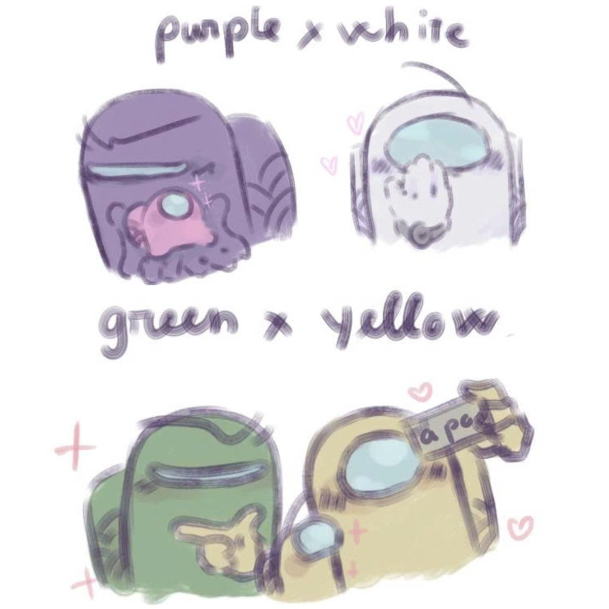 RuAizaNiiiRAN's tweet image. Random draw of OTP...
Part 1 / ?
Purple x White
Green x Yellow 
#amongus #rodamrix