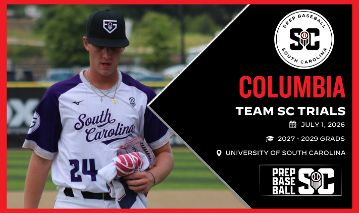PrepBaseball_SC's tweet image. ☀️ 𝐓𝐞𝐚𝐦 𝐒𝐂 𝐓𝐫𝐢𝐚𝐥𝐬 𝐂𝐢𝐫𝐜𝐮𝐢𝐭 ☀️

The staff will be all around the state this summer, as our Summer Team SC Trials is LIVE on the website.

All Team SC Trials are Future Games and Super Sophomore Games qualifiers. Find an event near you❗⬇️  #TeamSC #BeSeen