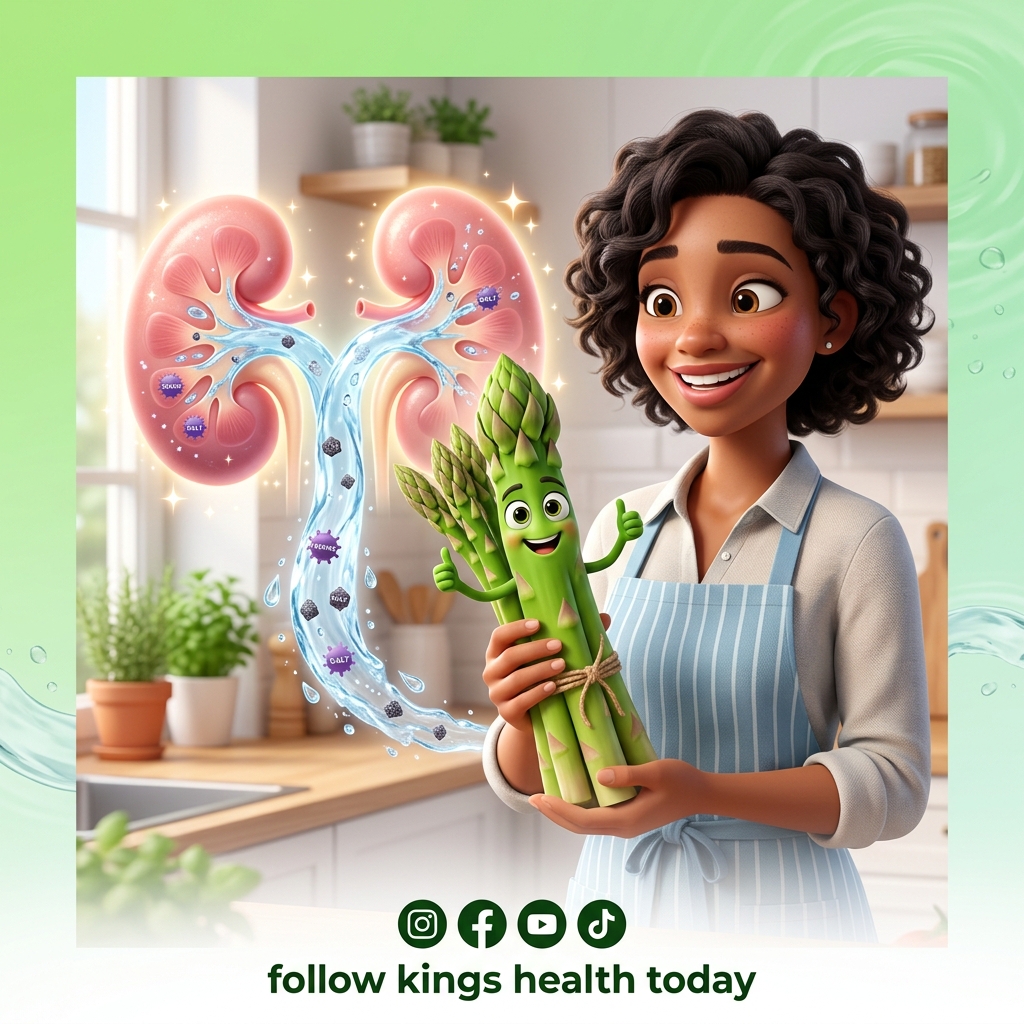Kingshealth2day's tweet image. 🌱 Nature's Gentle Flush
Asparagus acts as a natural diuretic, helping your body flush out excess salt and fluids. Great for bloating and kidney health. Eat up, pee happy! 💧🚽😊
#AsparagusDetox #NaturalDiuretic #KidneyHealth #DeBloat #KingsHealthToday