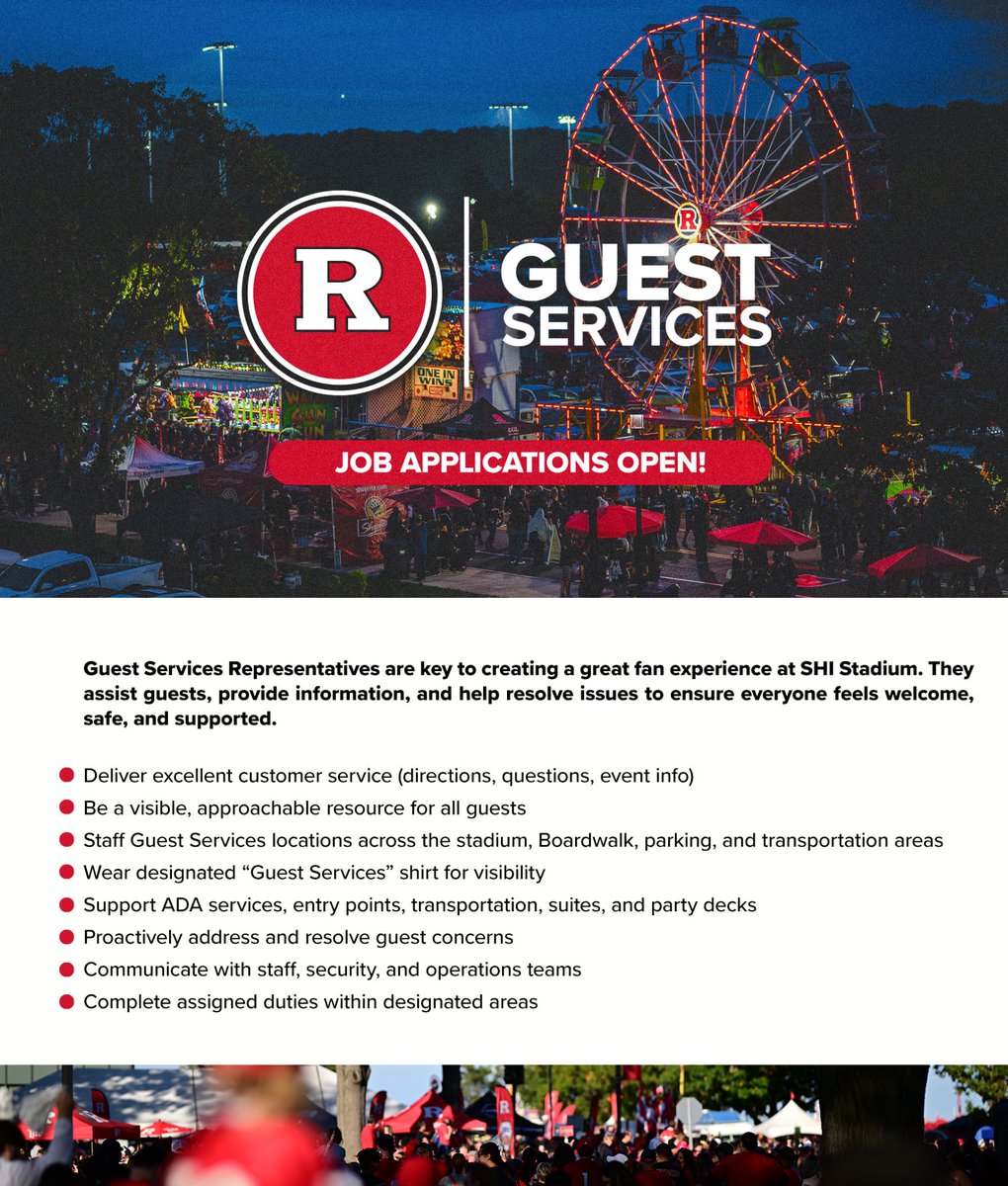 dryan_2's tweet image. 🚨We're hiring! R Guest Services🚨

Love helping people? Thrive in a fast-paced, team environment?
If you’re passionate about creating exceptional experiences and making a positive impact, we encourage you to apply!

#CHOP #GORU&amp;lt;scarletknights.com/sports/2023/8/…&amp;gt; #hiring #joinRteam