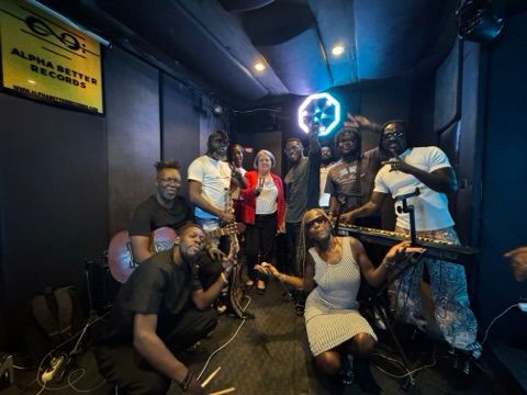 Alpha_Better's tweet photo. @TherealSalatiel Special guests at Alpha Better Records! 🇨🇲✨

It was an honor for Salatiel to welcome the High Commission of Canada to Cameroon and Marie-Claude Harvey to showcase the richness of Cameroonian music and culture through a special visit at Alpha Better Records. https://t.co/kT9CHN8aHg