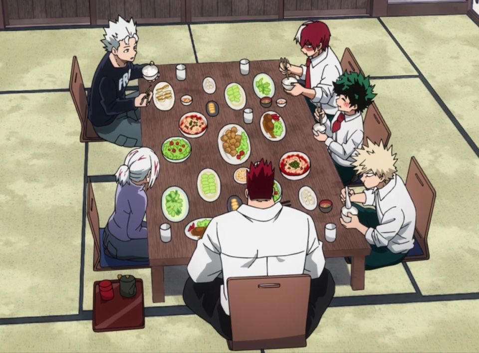 Saving this to edit Deku and Bakugo into Rei and Toya so I can finally have the all family together on dinner table