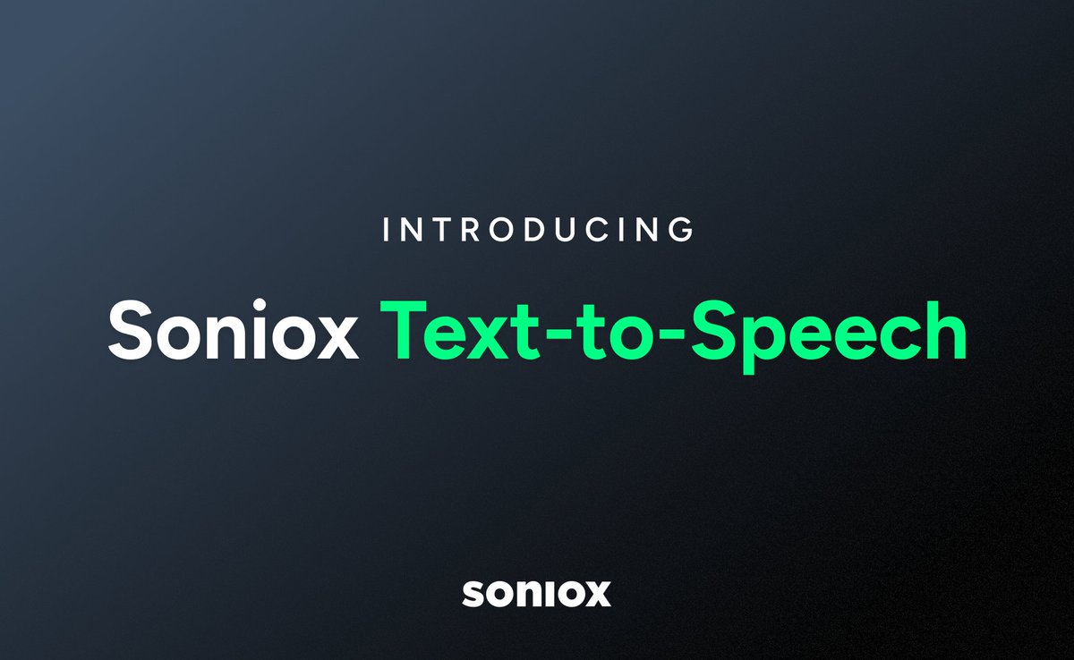 Big moment for Soniox: Today we’re launching Soniox Text-to-Speech.

This is a major step forward for us. Soniox started with speech-to-text. Now, with both STT and TTS, we are becoming the voice platform for every language.

Soniox TTS is built for the hardest parts of speech