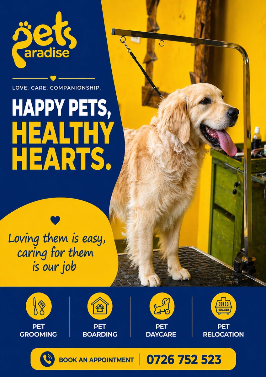PetsParadiseKE's tweet image. Your pet’s home away from home🐶❤️

#petcareservices #petlovers #petgrooming #petfriendly #petdaycare